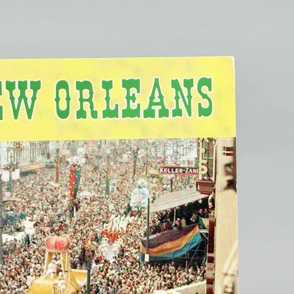 Mardi Gras Day in New Orleans Louisiana Vintage Blank Unused Postcard